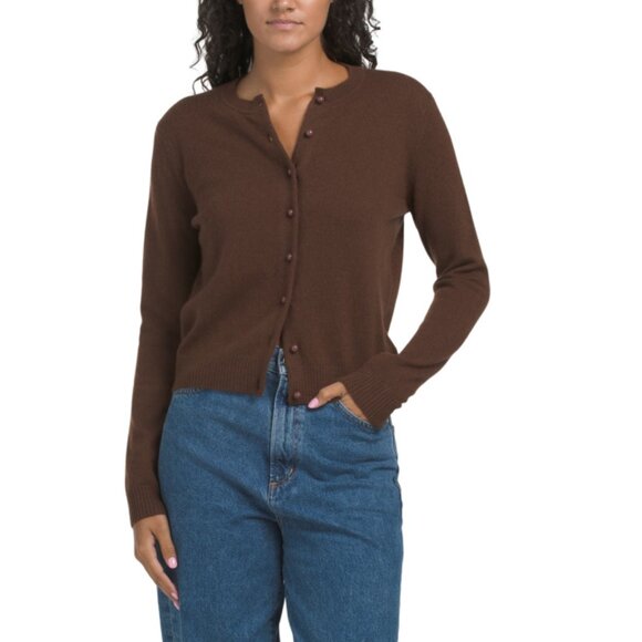 WILT Brownie Cashmere Bobble Button Cardigan - Picture 1 of 2